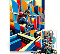 Puzzle Parkour Street Sport Wpap per adolescenti, 1000 pezzi, gioco di logica stimolante, divertimento condiviso, bordi trasparenti, regalo perfetto (50x75cm)