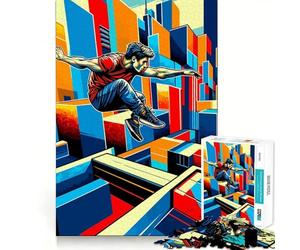 Puzzle Parkour Street Sport Wpap per adolescenti, 1000 pezzi, gioco di logica stimolante, divertimento condiviso, bordi trasparenti, regalo perfetto (50x75cm)
