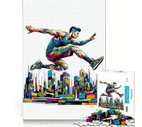 Puzzle Parkour Street Sport Wpap per adolescenti, 1000 pezzi, rompicapo, antistress, taglio premium, (38x52cm)
