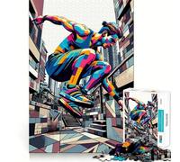 Puzzle Parkour Wpap Pop Art da 1000 pezzi per adolescenti, gioco di logica e abilità, divertimento condiviso, taglio preciso, decorazione murale (50x75cm)