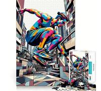 Puzzle Parkour Wpap Pop Art da 1000 pezzi per adolescenti, puzzle per la mente, antistress, arte da assemblare, regalo premium (38x52cm)