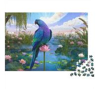 Puzzle Parrot 1000 Pezzi Per Bambini E Adulti, Gioco Di Squadra, Difficile Sfida Puzzles Con Lotus Pond, Regalo Per Bambini E Adulti 38x26cm/1000pcs