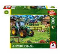 Puzzle Pascolo Alpino con trattore: John Deere 6120M - 1000 pz - Schmidt 58535