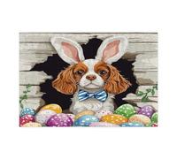 Puzzle pasquale Cavalier King Charles Spaniel per adulti 300 pezzi, uova rustiche cucciolo puzzle in legno, decorazione con motivo fattoria per l'intrattenimento domestico