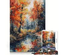 Puzzle "Passeggiata autunnale" per ragazzi, 1000 pezzi, stimola la mente, rilassa facilmente, bordi uniformi, elegante regalo di Natale (38x52cm)