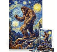 Puzzle "Passeggiata notturna di Bigfoot" da 1000 pezzi per ragazzi, stimola la capacità di ragionamento, offre svago e divertimento, con bordi ben definiti, ideale come regalo invernale (38x52cm)