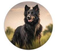 Puzzle pastore al mantello nero 1000 pezzi Puzzle rotondo natura selvaggia di prati puzzle decorazione casa perfetta per decorazione casa e regali 1000 pezzi (67,5 x 67,5 cm)