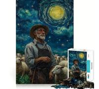 Puzzle "Pastore sotto un cielo stellato" da 1000 pezzi per ragazzi, giocattolo intelligente per la casa, taglio preciso, regalo premuroso 38x52cm