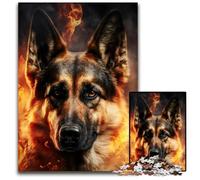 Puzzle "Pastore tedesco in fiamme" da 1000 pezzi,puzzle impossibile per adulti,perfetto per adolescenti e collezionisti,ideale come decorazione per la casa e regalo da viaggio,26X38CM.