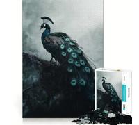 Puzzle "Pavone nella nebbia" per ragazzi, 1000 pezzi, gioco di logica, divertente e rilassante, opera d'arte dai contorni netti, da collezione (38x52cm)