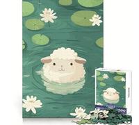 Puzzle "Pecore in uno stagno di ninfee" per ragazzi, 1000 pezzi, attività per lo sviluppo cognitivo da svolgere a casa, bordi precisi, regalo festivo 38x26cm