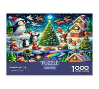 Puzzle Penguin Composto Da 1000 Pezzi Per Adulti,Christmas Cute Pets Gioco Diabilità Impossibile Gioco Intellettivo Familiare Regali Di Festa 70x50cm/1000pcs