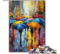 Puzzle "People in The Rain" per adulti e ragazzi, 1000 pezzi, per età pari o superiore a 14 anni, gioco di Natale antistress, regalo per donne (26x38cm)