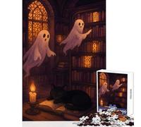 Puzzle per adolescenti 1000 accoglienti giocattoli fai da te per la biblioteca di Halloween ottimo regalo per giochi rompicapo aiuta ad allenare il cervello dimensioni 38x26cm