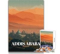 Puzzle per adolescenti 1000 Addis Abeba,Etiopia Poster di viaggio Gioco stimolante Giocattoli Analisi e logica Regali di Babbo Natale segreto Dimensioni 38x26cm