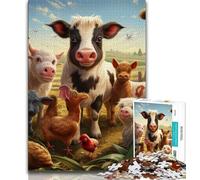 Puzzle per adolescenti 1000 animali da fattoria, puzzle da 1000 pezzi, attività divertenti per la famiglia, attività da fare a casa, regalo di compleanno, regali da viaggio (dimensioni 38x26cm)