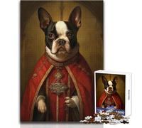 Puzzle per adolescenti 1000 Boston Terrier Il Papa Gioco di sfida unico Sfida difficile Regali di compleanno Dimensioni 38x26cm