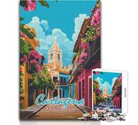 Puzzle per adolescenti 1000 Cartagena, Colombia Scena di strada Vacanza a casa Gioco pratico Regali di Babbo Natale segreto (dimensioni 38x52cm)