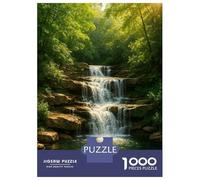 Puzzle Per Adolescenti 1000 Cascading Waterfall in Lush Green Forest Puzzle Per Adulti Gioco Per Famiglie Ma Divertente E Umoristico Per Compleanno, Natale 52x38cm/1000pcs