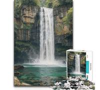 Puzzle per adolescenti 1000 cascate in una foresta lussureggiante ma divertenti e divertenti, regalo di compleanno per bambini dai 14 anni in su, 50x75cm