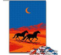 Puzzle per adolescenti 1000 cavalli nel deserto, per età 14+, adatti per coppie, attività divertenti da fare a casa, regalo di compleanno, regali da viaggio dimensioni 50x75cm