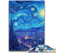 Puzzle per adolescenti 1000 città sotto il cielo notturno per età 14+ gioco rompicapo miglior regalo per adulti e adolescenti 26x38cm