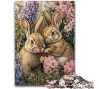 Puzzle per adolescenti 1000 conigli in giardino 1000 pezzi per adolescenti, gioco a quiz, decorazione da parete, regali unici per compleanno e Natale (38x26cm)