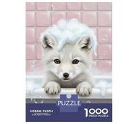 Puzzle Per Adolescenti 1000 Cute Fox Puppy in Bathtub Puzzle Per Adulti Giocattoli Antistress Difficili Offerta Difficile Come Regali Per Tutta La Famiglia 70x50cm/1000pcs