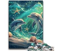 Puzzle per adolescenti 1000 delfini dell'oceano per età 14 anni e oltre Giochi per famiglie Gioco di Natale Regali per donne 50x75cm