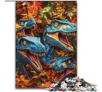 Puzzle per adolescenti 1000 dinosauri tra le foglie cadute per età 14+ Difficili da completare ma divertenti e spiritosi Ottimi regali e giocattoli (dimensioni 50x75cm)