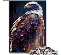 Puzzle per adolescenti 1000 dipinti a inchiostro di aquila calva, gioco intellettuale giocattolo che rafforza l'amore tra coppie per età 14+ (dimensioni 26x38cm)