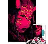 Puzzle per adolescenti 1000 Donna con maschera Oni Arte digitale Giocattolo avvincente per coltivare la pazienza Gioco rompicapo Difficile Regalo di compleanno (Dimensioni 75x50cm)