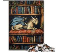 Puzzle per adolescenti 1000 draghi sulla libreria, giocattoli educativi per l'apprendimento, giochi per la famiglia, gioco educativo per compleanno, Natale 50 x 75 cm