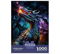 Puzzle Per Adolescenti 1000 Dragon Breathing Fire in A Magical Forest Puzzle Per Adulti Gioco Rompicapo Analisi E Logica Riduzione Dello Stress Regali 38x26cm/1000pcs