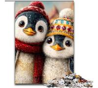 Puzzle per adolescenti 1000 Due pinguini, per 14+ anni, per divertimento in famiglia e serate di gioco, collezione di artisti, belle arti, 26x38cm