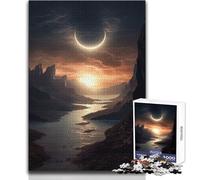 Puzzle per adolescenti 1000 Eclissi e Sole, attività ricreative tranquille e divertenti, giocattolo artigianale di alta qualità con bordi precisi, dimensioni 38x26cm