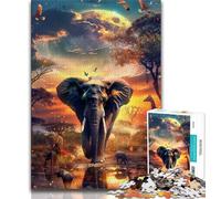 Puzzle per adolescenti 1000 elefanti africani Puzzle per adulti antistress Vacanze a casa Uccidere il tempo Interazione genitore-figlio 75x50cm