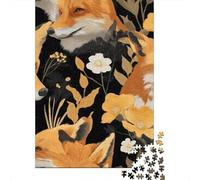 Puzzle Per Adolescenti 1000 Foxes And Flowers Wall Mural Puzzle Per Adulti Gioco Rompicapo Gara Di Velocità Manuale Per Compleanno, Natale 38x26cm/1000pcs