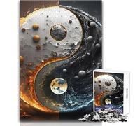 Puzzle per adolescenti 1000 Fuoco e ghiaccio Yin e Yang Vacanza a casa Giochi per uccidere il tempo in famiglia Ottimo regalo per i giochi (dimensioni 38x52cm)