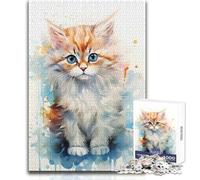 Puzzle per adolescenti 1000 gatti persiani acquerellati, gioco di sfida unico, sfida difficile, regali di compleanno, dimensioni 38x52cm