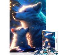 Puzzle per adolescenti 1000 giocattoli fai da te con lupo artico e cucciolo ottimo regalo per giochi rompicapo aiuta a esercitare il cervello dimensioni 38x52cm