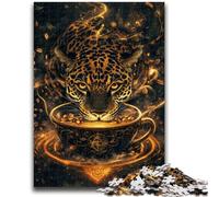 Puzzle per adolescenti 1000 giocattoli per l'intrattenimento familiare con spirito mistico del giaguaro, con poster abbinato e foglio di quiz 50X75CM