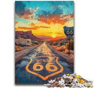 Puzzle per adolescenti 1000 giocattoli per l'intrattenimento familiare sulla Route 66 con poster abbinato e foglio di quiz 50X75CM