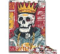 Puzzle per adolescenti 1000 giochi educativi con teschi in stile Basquiat, decorazione per la casa, ideale come regalo per tutta la famiglia, 26x38cm