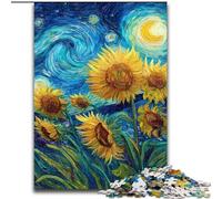 Puzzle per adolescenti 1000 Girasoli Cielo notturno, per età 14+ Adatto per coppie Divertimento a casa Attività, regalo di compleanno, regali di viaggio dimensioni 26x38cm