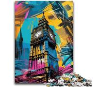 Puzzle per adolescenti 1000 graffiti Big Ben antistress per trascorrere il tempo in casa, decorazione perfetta per età 14+ 26x38cm