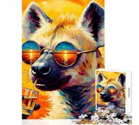 Puzzle per adolescenti 1000 iene con occhiali da sole giocattolo educativo fantastici regali e giocattoli giochi divertenti collezione di artisti belle arti dimensioni 38x52cm