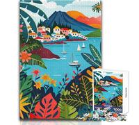 Puzzle per adolescenti 1000 Isole Eolie Italia Illustrazione Gioco di sfida unico Attività per famiglie Regalo di compleanno Dimensioni 38x26cm