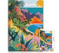 Puzzle per adolescenti 1000 Isole Eolie Italia Illustrazione minimalista Gioco di sfida unico Attività per la famiglia Regalo di compleanno Dimensioni 38x52cm