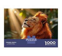 Puzzle Per Adolescenti 1000 Lion Gazing Into The Light Puzzle Per Adulti Giochi Per Famiglie Assemblaggio Di Modelli Aiuta L'esercizio Del Cervello 38x26cm/1000pcs